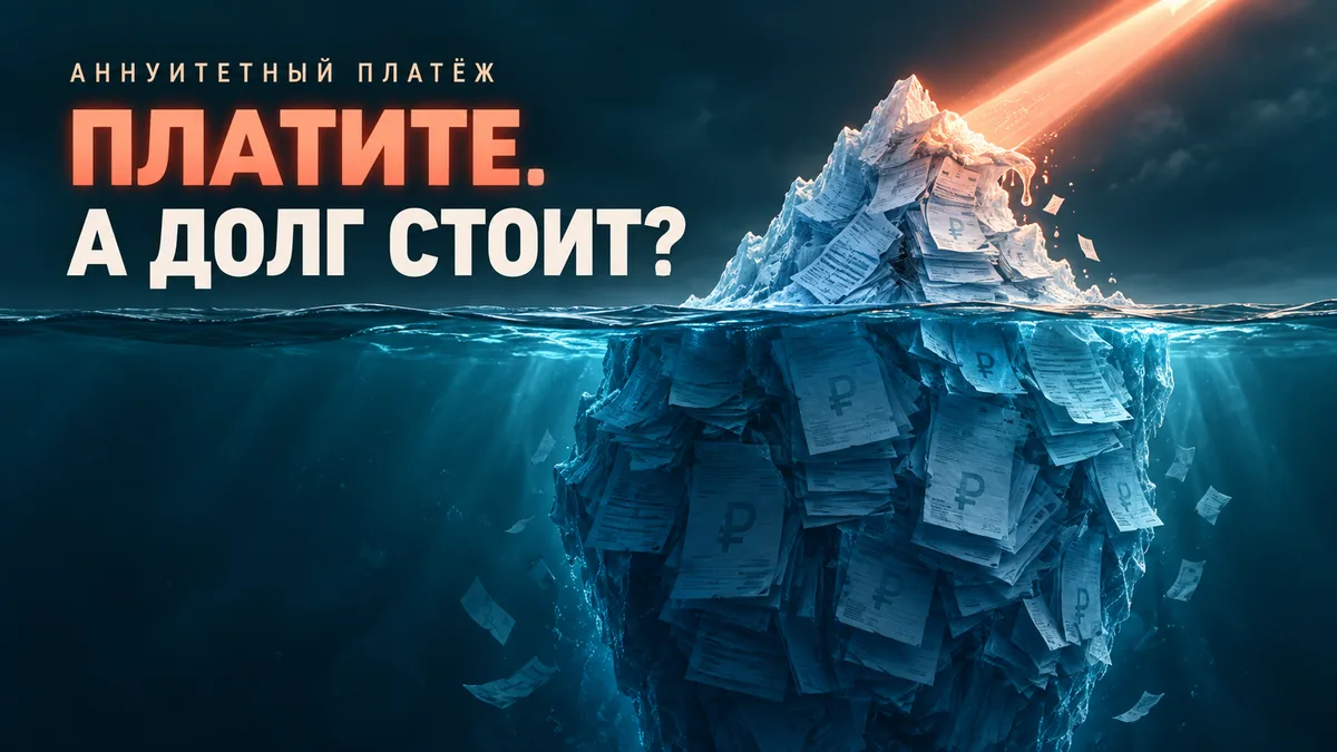 Большой айсберг долга и небольшой тающий верх. Платите, а долг стоит? Аннуитетный платёж.