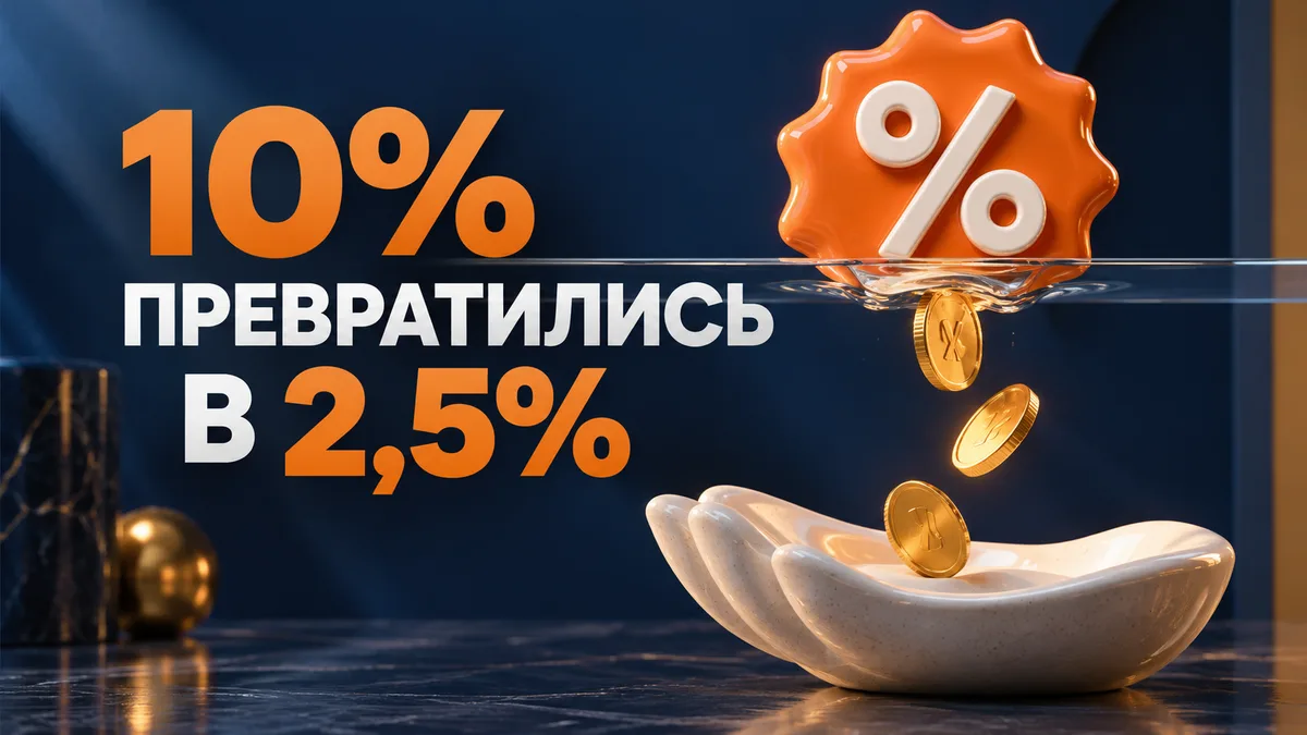 Процентный значок упирается в стеклянный потолок лимита кэшбэка