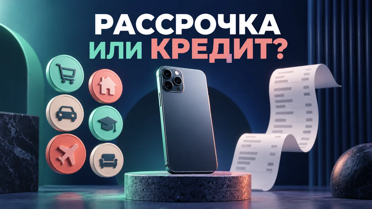 Покупка смартфона между коротким графиком рассрочки и длинным кредитным чеком