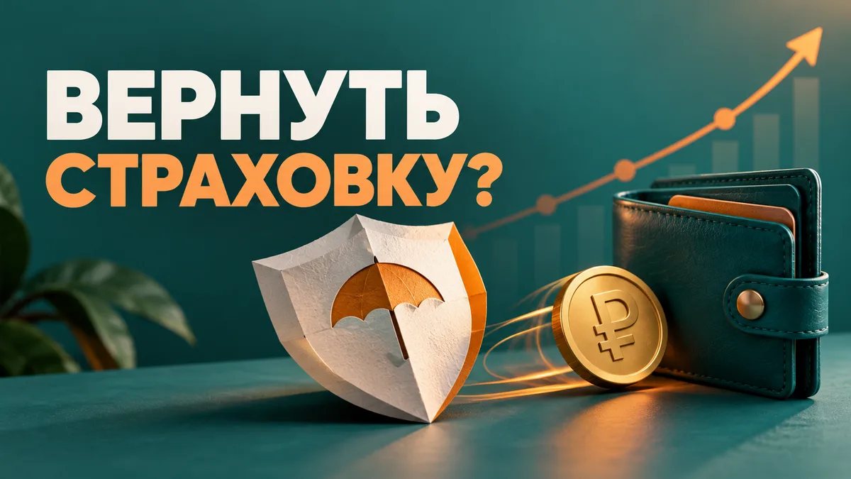 Страховой щит и возвращающаяся монета рядом с растущей процентной ставкой